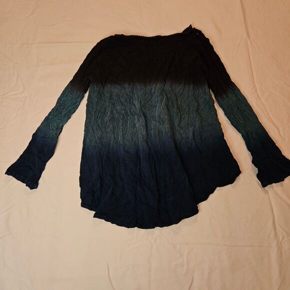 Greater Good Blue and Brown Embellished Long Sleeve Blouse Size Large - Picture 2 of 5